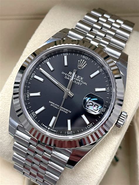 rolex datejust black 41|Rolex Datejust 41mm black face.